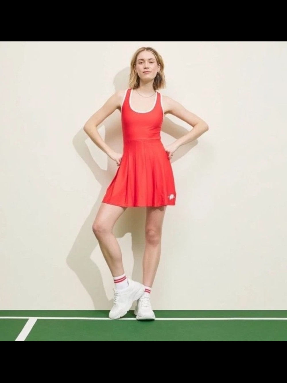 Prince Red Athletic Dress with White Logo Tag